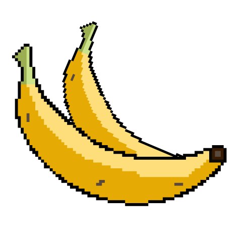 Pixel icon proper nutrition banana Vector Image