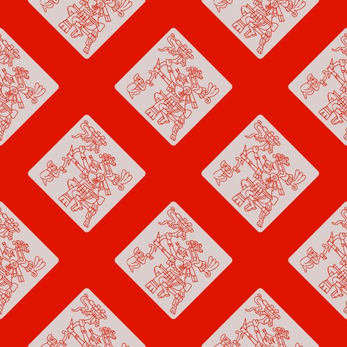 Seamless pattern with symbols from aztec codices vektorbild
