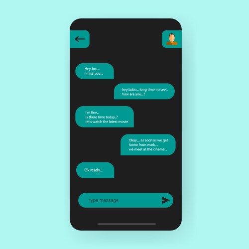 User interface message chatting dialog mobile vector image