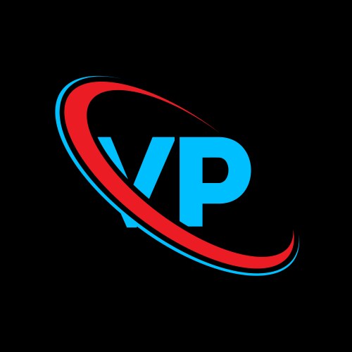 Vp v p letter logo design initial Vector Image