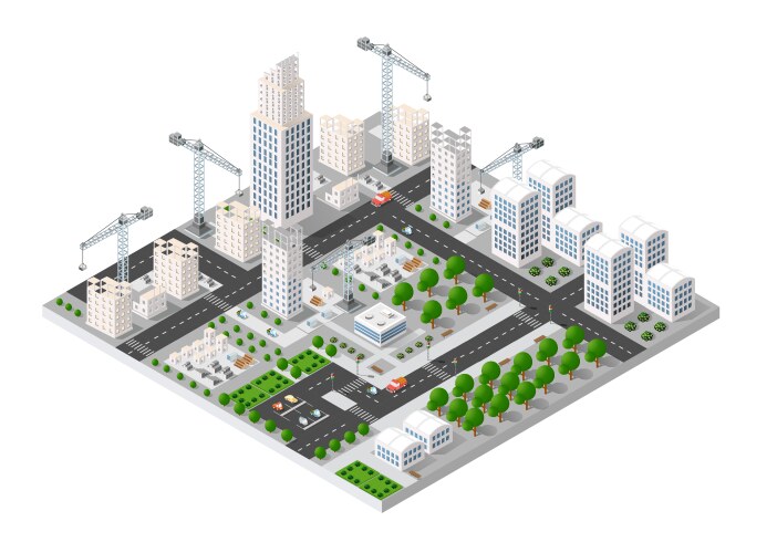 city isometric industry vector image