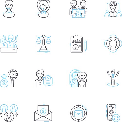 Computer devices linear icons set processor vector image