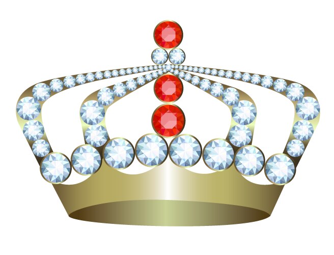 Gold crown with jewels 3d icon Royalty Free Vector Image