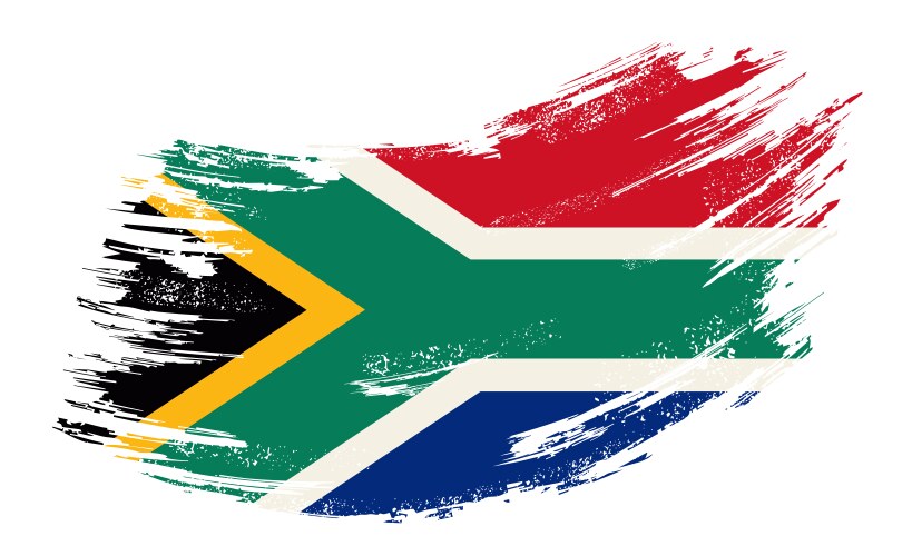 south african flag grunge brush background vector image vector image