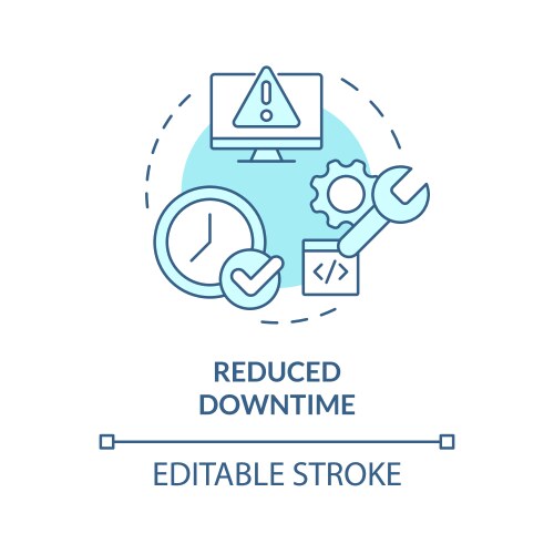 Downtime reduce soft blue concept icon vector image