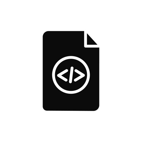 Html script icon set code tag and web programming vector image