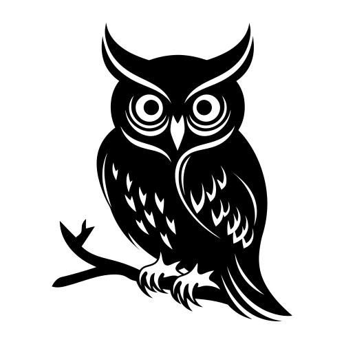 Owl silhouette clipart on a white background Vector Image