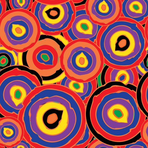 Abstract repeating pattern of colorful circles vector image