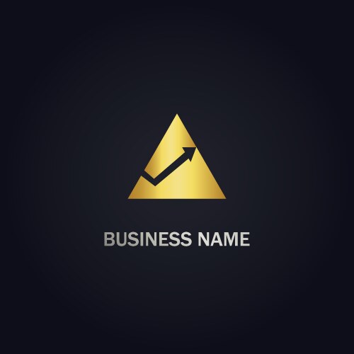 Graph business arrow up gold logo Royalty Free Vector Image