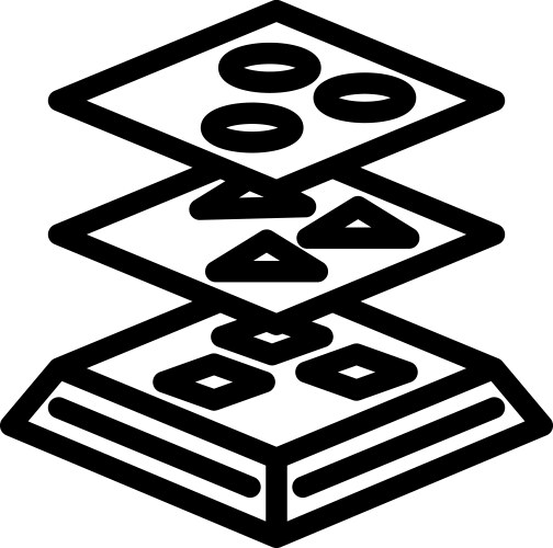 Deep layers machine learning line icon vector image