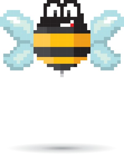 Pixel bee Vector Images & Graphics for Commercial Use | VectorStock