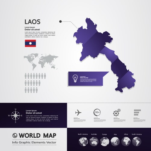 laos map vector image