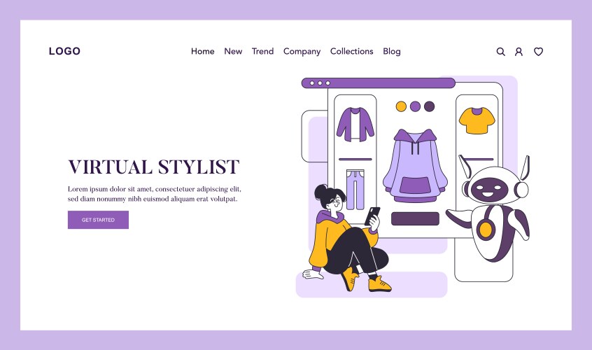 Fashion tech flat Royalty Free Vector Image - VectorStock