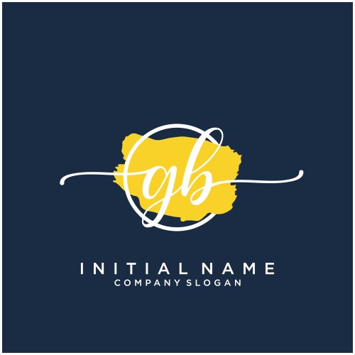 Gb initial handwriting logo design Royalty Free Vector Image