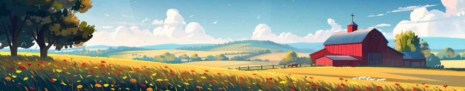 Rural farm landscape Royalty Free Vector Image