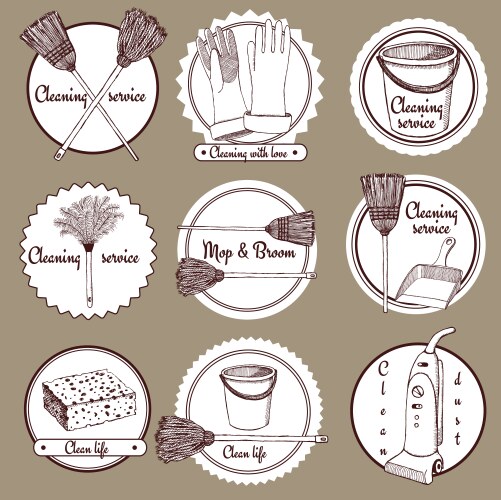 Icons set cleaning Royalty Free Vector Image - VectorStock