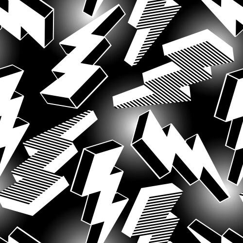Lightning seamless pattern on a black background Vector Image