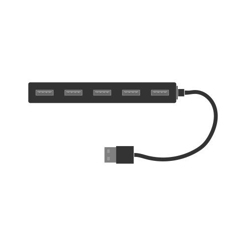 A simple rectangular usb hub with one row vector image