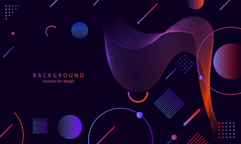 Abstract gradient background wave element Vector Image