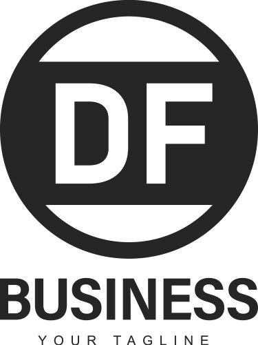 Df initial a logo design with abstract style vector image