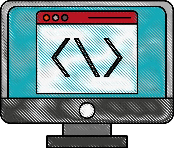 Programming code on computer vektorbild