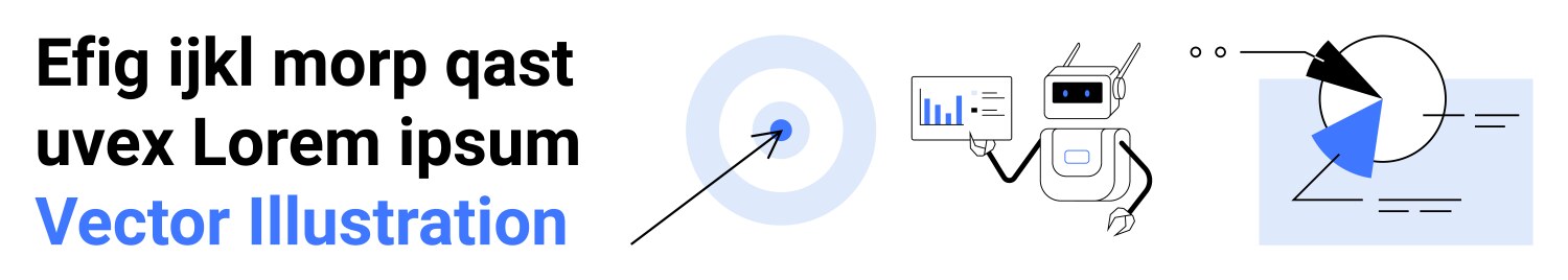 Robotic automation data charts and target vector image