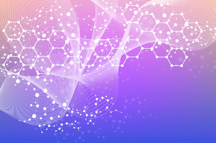 Science network pattern connecting lines and dots vector image