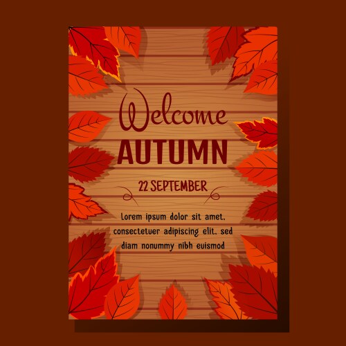 Autumn party poster design Royalty Free Vector Image