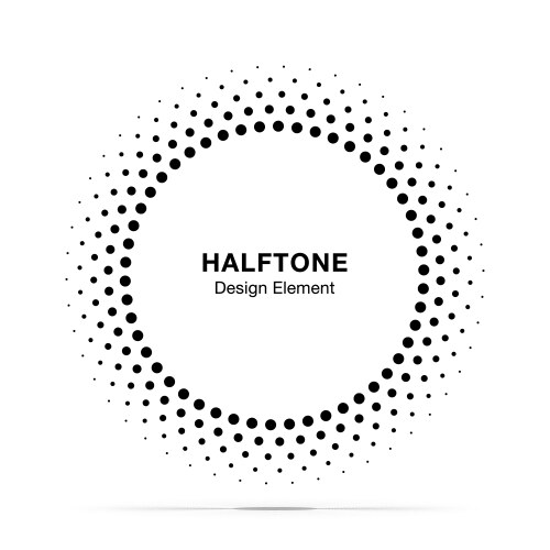 Black abstract circle frame halftone dots logo Vector Image