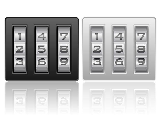 Number combination lock background Royalty Free Vector Image