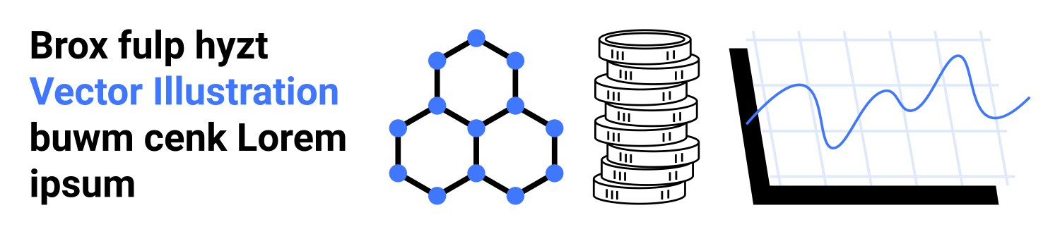 Data visualization with graph hexagonal molecule vector image