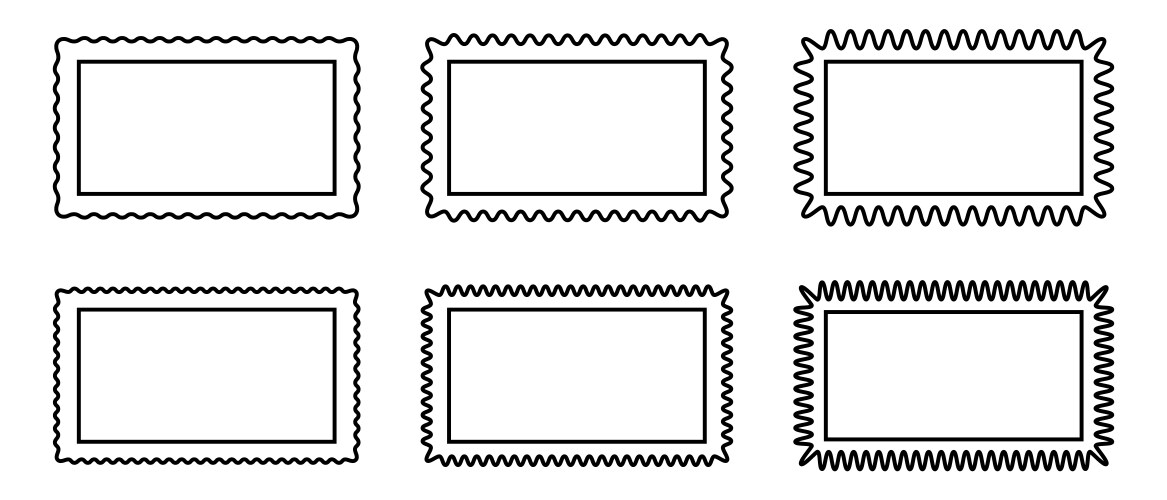 Set of rectangle frames with curvy edges vektorbild