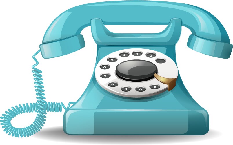 Vintage red phone with buttons dial ring Vector Image