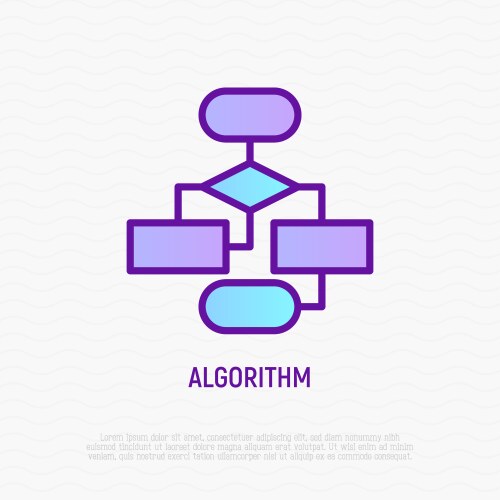 Algorithm Line Icon - Modern Digital vektorbild