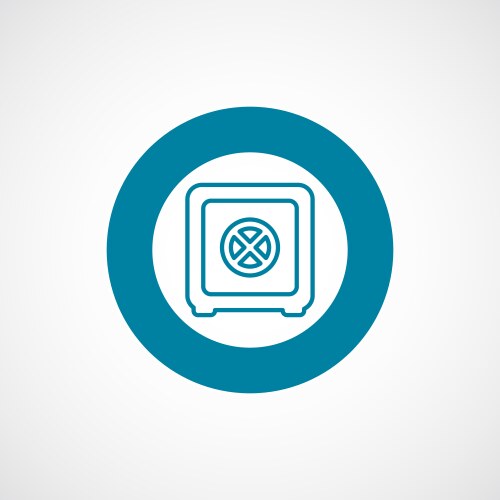 Bank safe icon bold blue circle border vector image