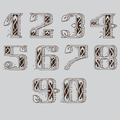 Celtic Knot Numbers Set – Royalty-Free Vector | VectorStock