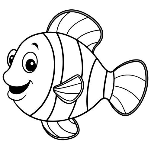 Clownfish fish smiles icon Vector Image