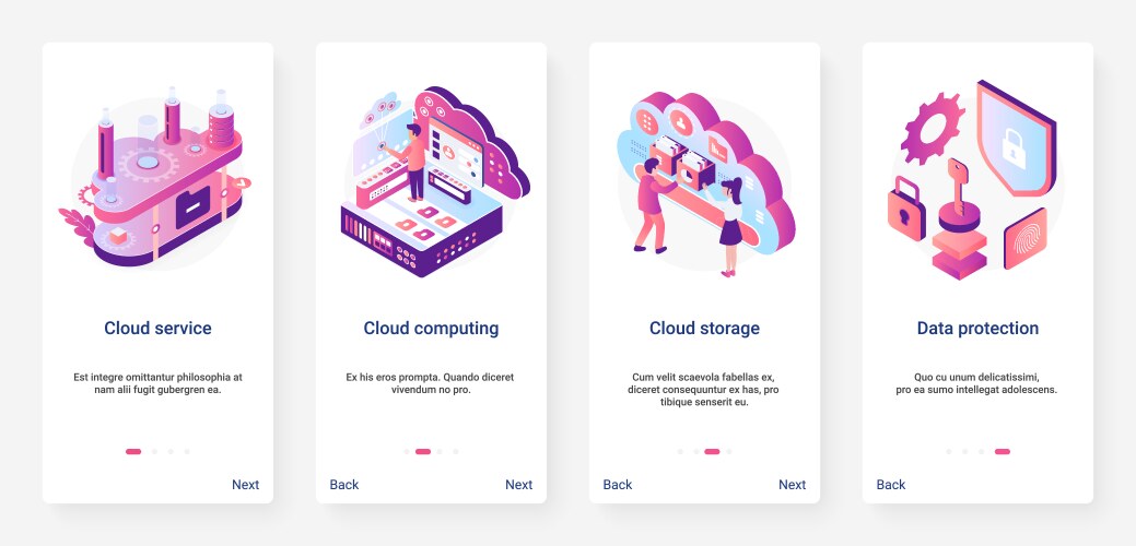 Big data isometric set Royalty Free Vector Image