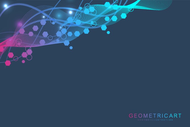 Science network pattern connecting lines and dots vector image