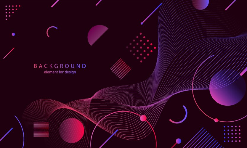 Abstract gradient background wave element Vector Image