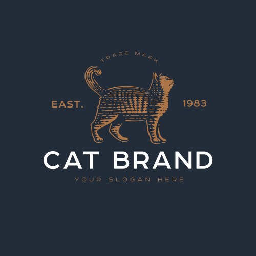 Samurai cat logo icon Royalty Free Vector Image