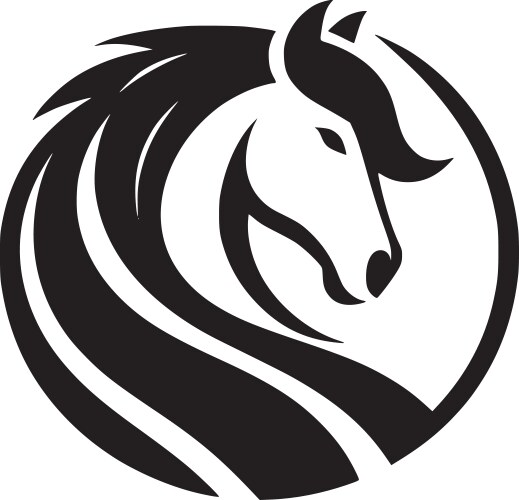 Stylish Horse Crest Emblem Vector Image