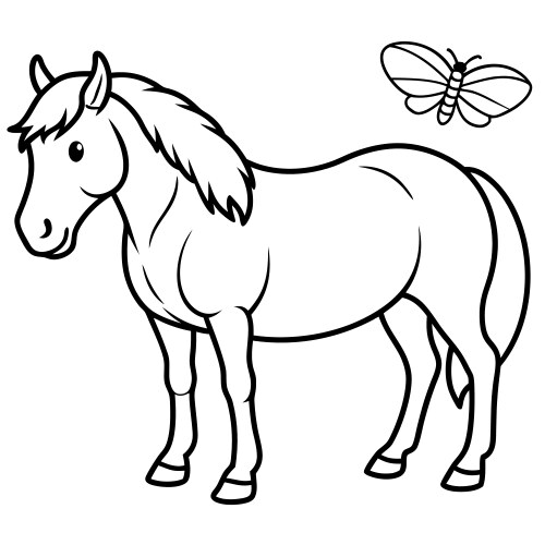 Exmoor Pony Icon - Horse and Flies Vector Image