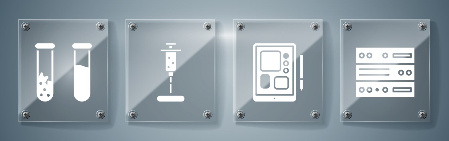 Set server data web hosting graphic tablet vector image