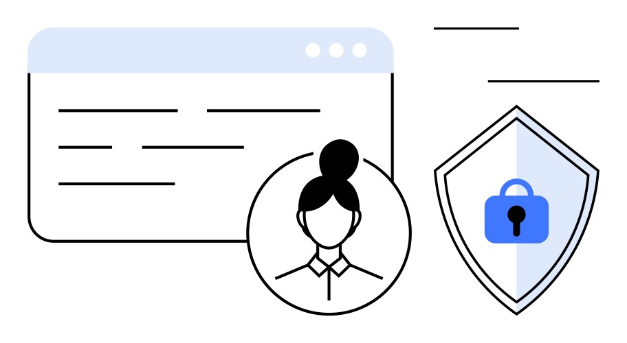 Combination of user profile web browser window vector image