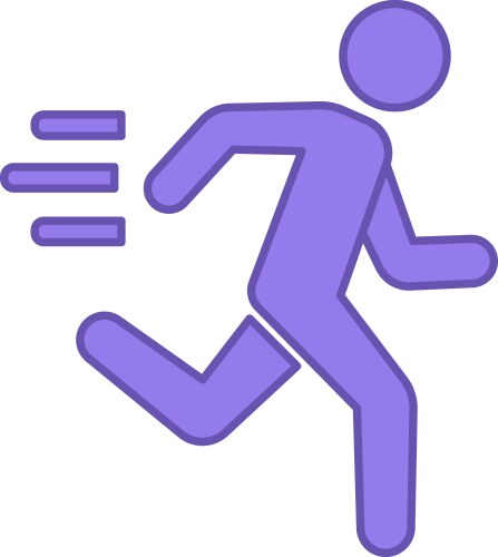 Colored cycling icon of a man riding fast Vector Image