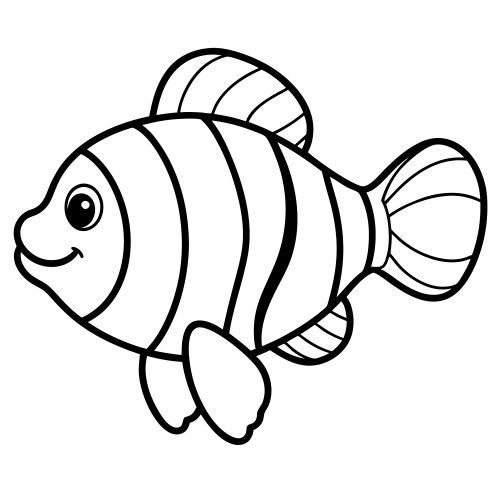 Clownfish fish walks icon Vector Image