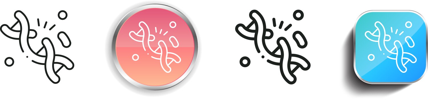 Gene mutation icon thin linear regular and button vector image