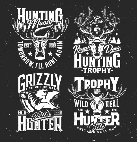 Hunter Mascot Apparel Prints Vector Image