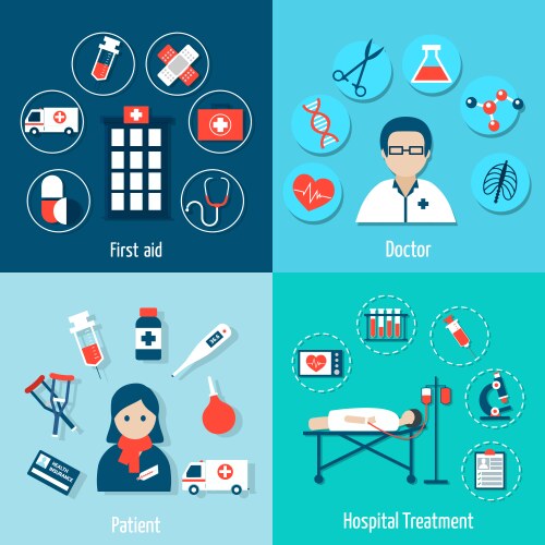 Medicine flat set Royalty Free Vector Image - VectorStock
